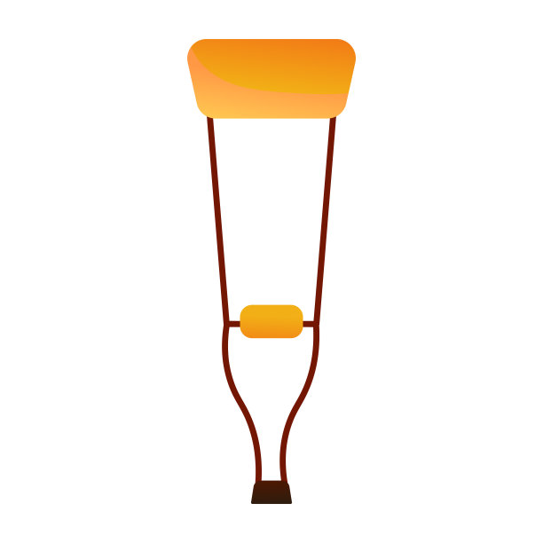 白色背景上的卡通医疗拐杖图片下载