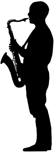 男人演奏萨克斯的剪影图片下载