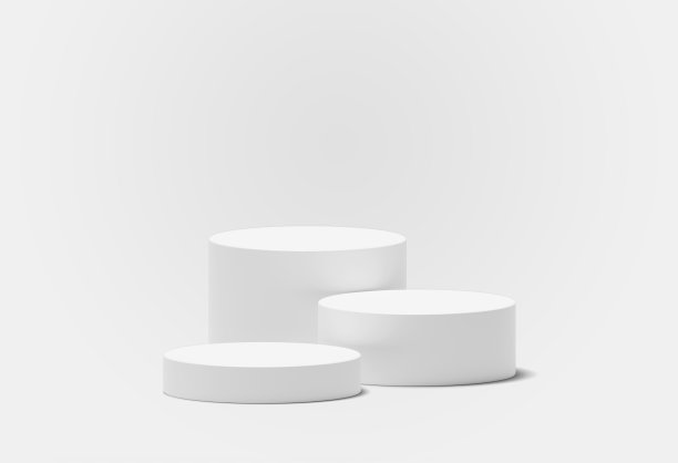 白色讲台产品舞台展示空场景产品展示圆形展台模型抽象背景概念三维渲染图片下载