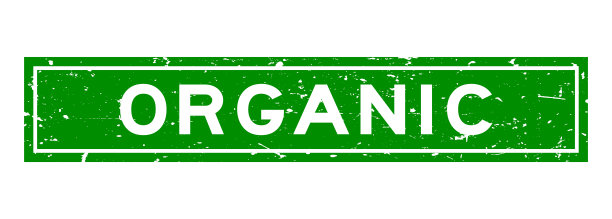 垃圾绿色有机字方形橡胶印章在白色背景图片下载