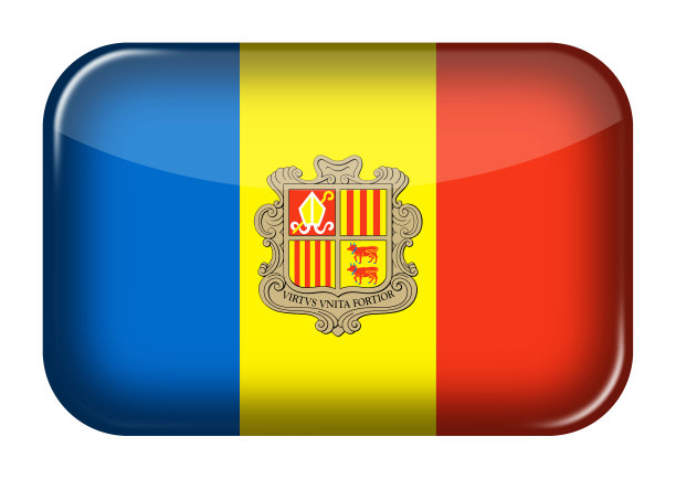 安道尔网页图标矩形按钮与裁剪路径3d插图图片下载