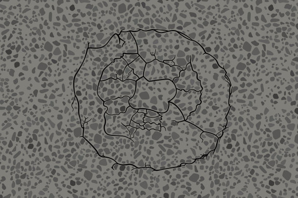 破碎的沥青，损坏的道路矢量插图设计。图片下载