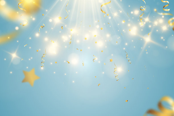 透明背景上飘落的五彩纸屑的插图。图片下载