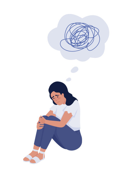 倦怠女人半平色矢量性格图片下载