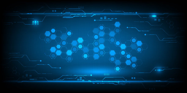 高科技和科幻艺术作品和背景的数字未来主义建筑的矢量插图。图片下载