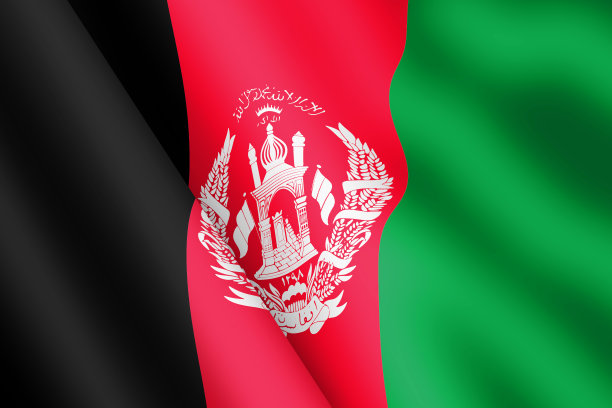 阿富汗国旗飘扬3D插画图片下载