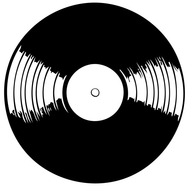 复古黑胶唱片与空间特克斯，复古黑胶唱片素描。图片下载