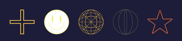 一套千年虫风格的时髦物件图片下载