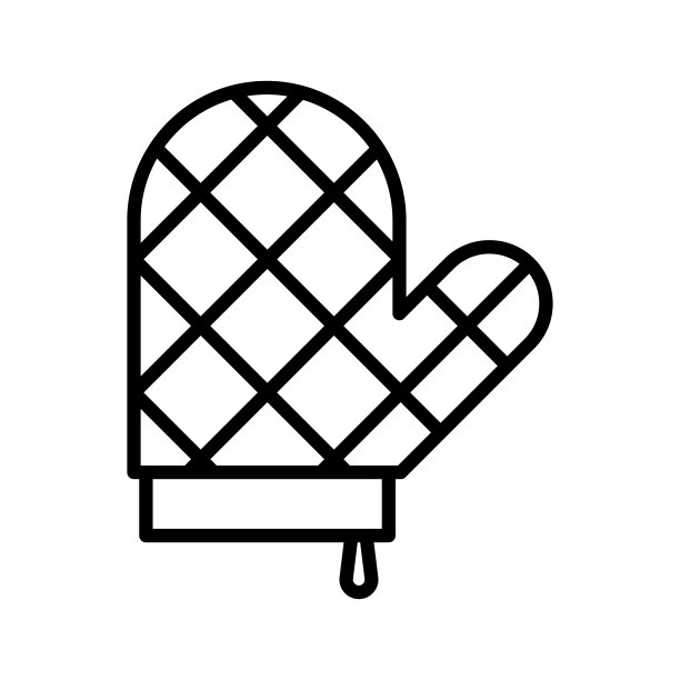 厨房手套图标。蛋糕手套。象形文字孤立在白色背景上。图片下载