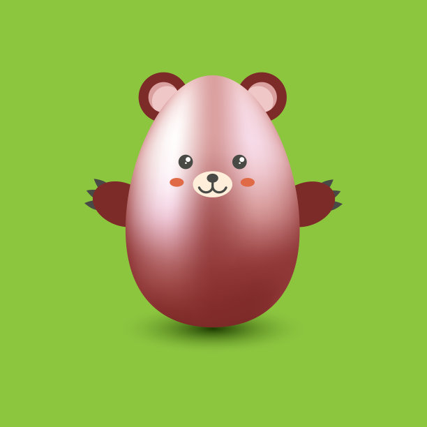 复活节彩蛋玩具卡哇伊熊图片下载