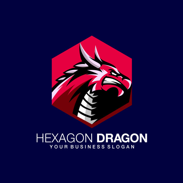 六边形龙矢量设计说明图标图片下载