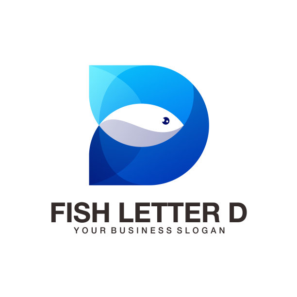 字母鱼模板设计矢量图片下载