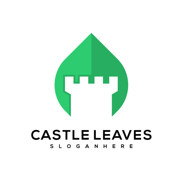 城堡落叶设计矢量模板插图图片下载