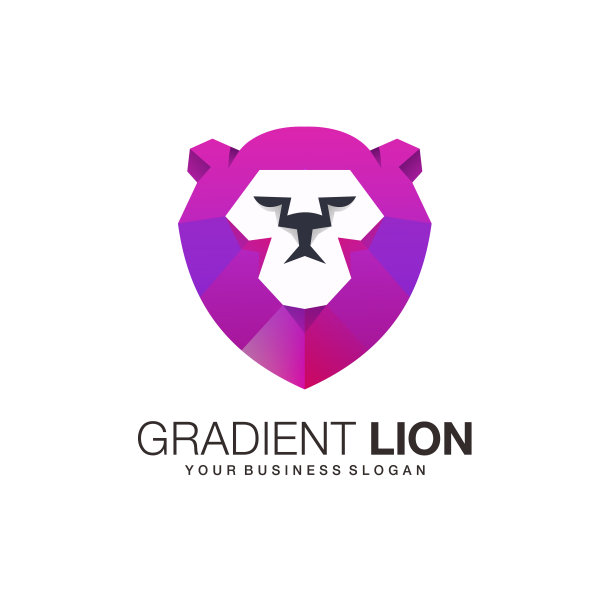 梯度狮子设计插图矢量图片下载