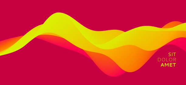 三维抽象波浪背景与现代梯度颜色。运动声波。矢量插图的横幅，传单，小册子，小册子，演示或网站设计。图片下载