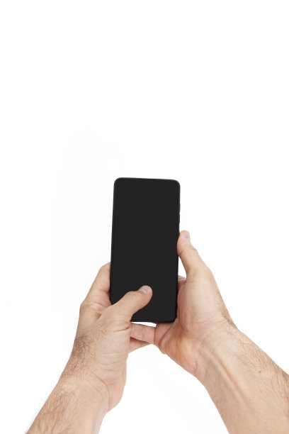白色背景的手机。手持手机，白色背景。图片下载