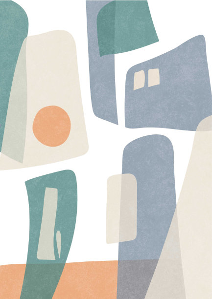 抽象垂直壁纸背景北欧艺术。冷色调的现代时尚艺术品。用于墙壁印刷，海报。图片下载