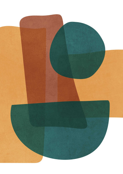 时髦的抽象形状艺术在大地色调的斯堪的纳维亚风格。具有岩石质感的当代现代艺术品。印刷，海报和艺术产品。图片下载