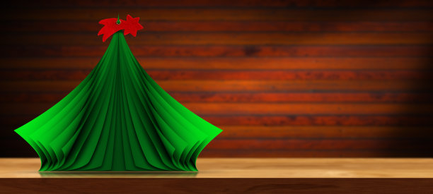 有小纸圣诞树的圣诞卡模板图片下载