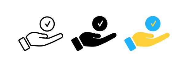 服务报价-检查最佳选择手与白色背景的标记eps 10图片下载