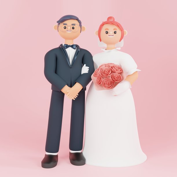 新婚夫妇恩爱。图片下载