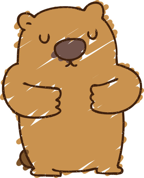 熊粉笔画图片下载