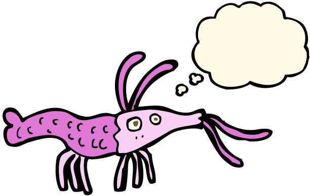 带思想泡泡的卡通虾图片下载