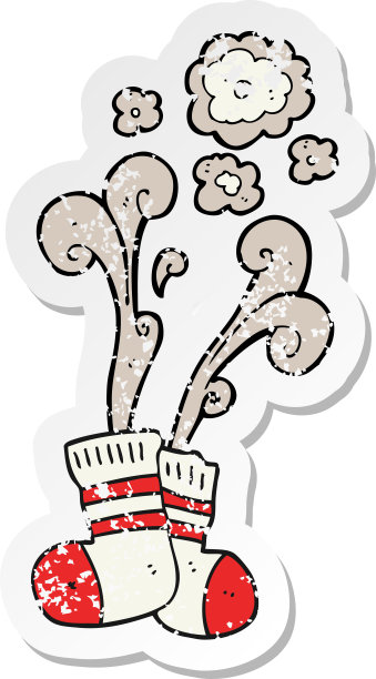 复古心疼贴纸的卡通臭旧袜子图片下载