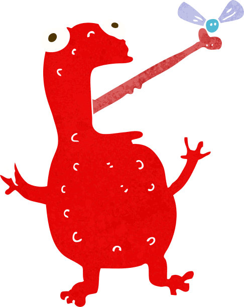 卡通毒蛙抓苍蝇图片下载