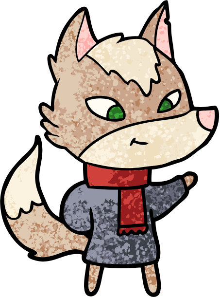 友好的卡通狼图片下载