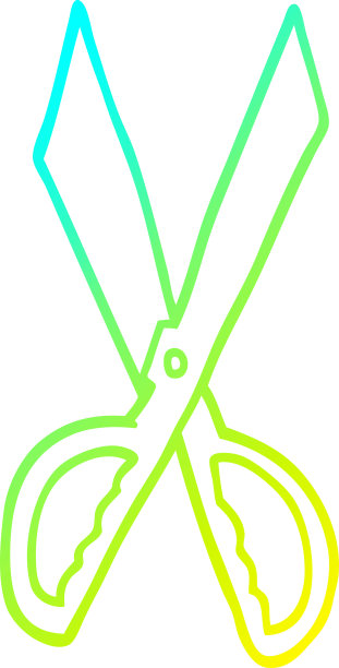 冷梯度线绘制的卡通缝纫剪刀图片下载