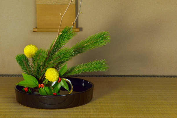 日本传统房间的插花图片下载