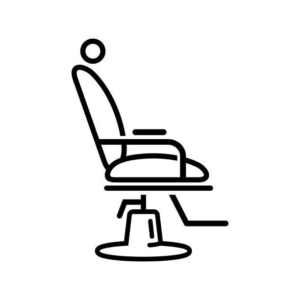 理发椅图标矢量插图图片下载