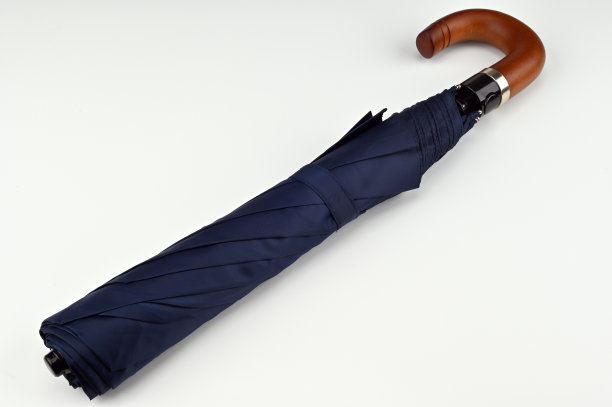 靛蓝木柄折叠伞图片下载