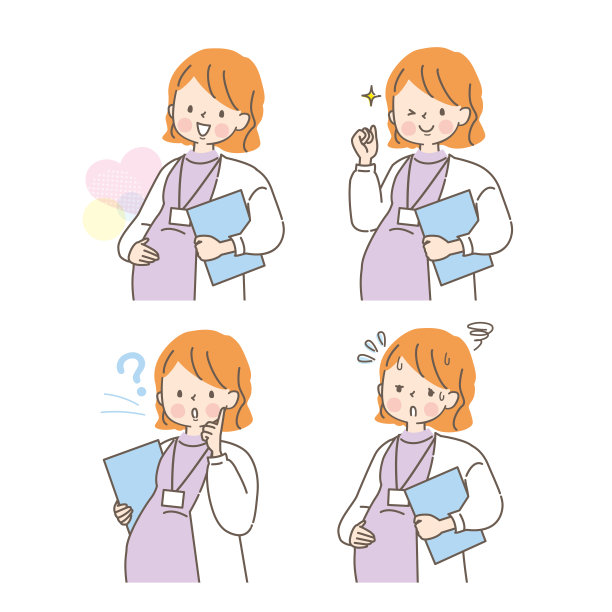 面部表情插图工作孕妇套装图片下载