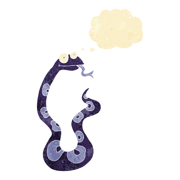 带有思想泡泡的卡通蛇图片下载