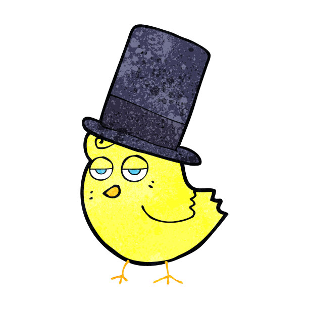 戴礼帽的卡通鸟图片下载