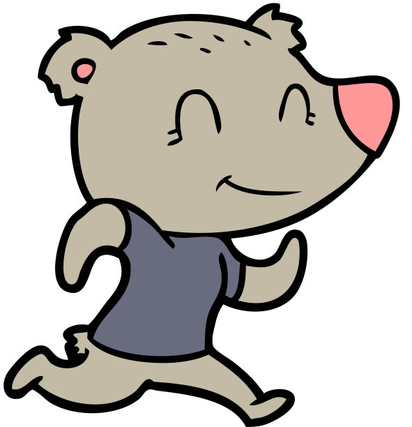 健康奔跑的熊卡通图片下载