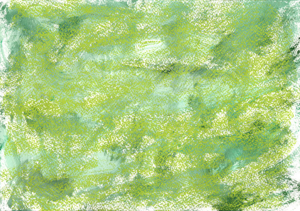 浅绿色抽象不显眼的水平背景。手绘插图水粉颜料和蜡笔的干粉彩。图片下载