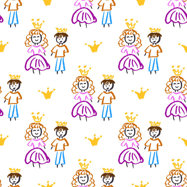 无缝模式。孩子们用蜡笔画画图片下载