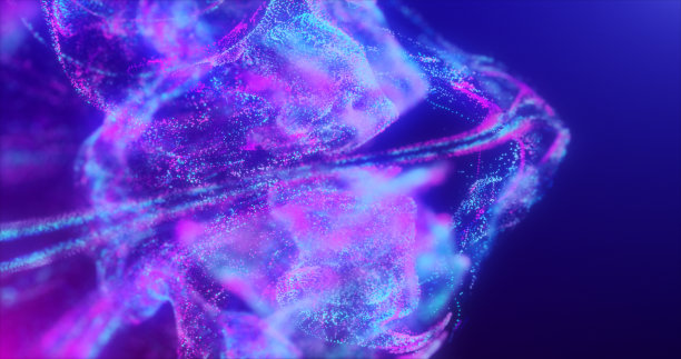 摘要液体爆炸彩虹紫色波浪发光能量神奇与模糊效果在液态水。抽象的背景图片下载