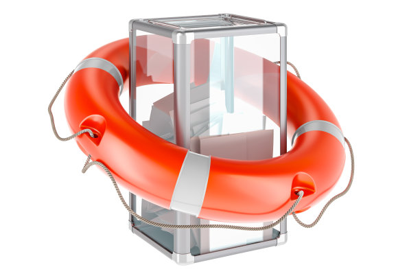 带救生圈的投票箱，3D渲染图片下载