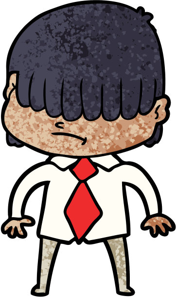 头发凌乱的卡通男孩图片下载