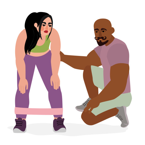 年轻女子锻炼与私人教练图片下载