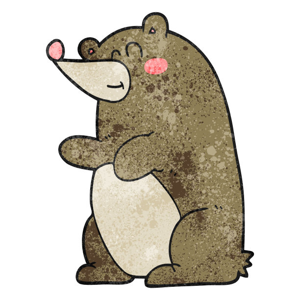 手绘纹理卡通熊图片下载