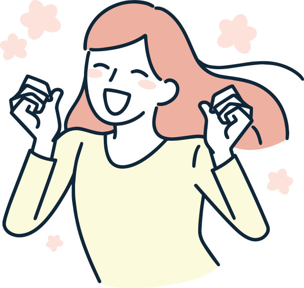 振奋女性简单的插图矢量图片下载