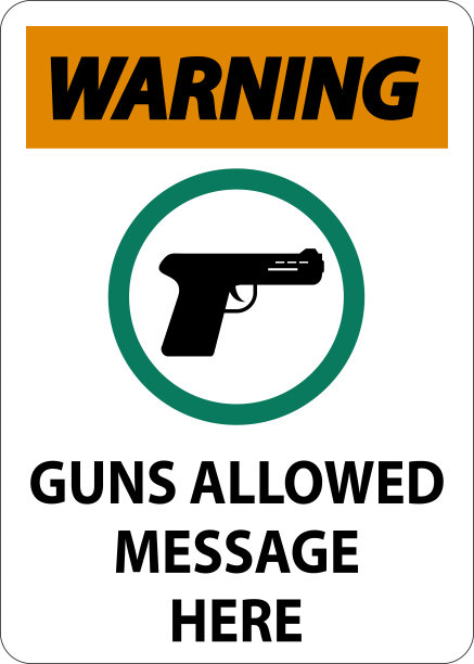 允许携带枪支的警告标志允许携带枪支的信息图片下载