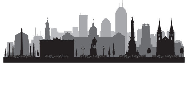 印第安纳波利斯市的轮廓线图片下载