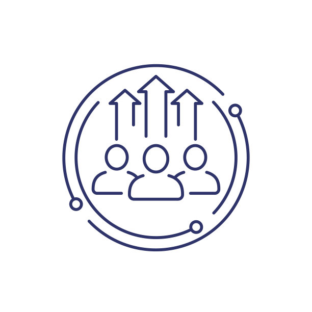 白色上的团队成长和发展线图标图片下载