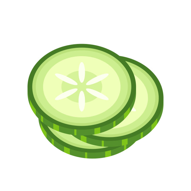 黄瓜片图标。黄瓜向量。图片下载